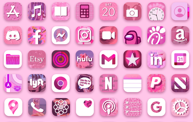 The Charm of Pink App Icons